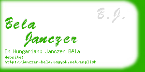 bela janczer business card